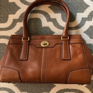 Coach brown leather Hamptons satchel